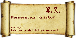 Mermerstein Kristóf névjegykártya