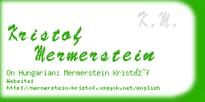 kristof mermerstein business card